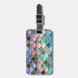 Aqua Pink Mermaid Glitzer Scales- Meerjungenskala Gepäckanhänger