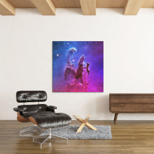 Aqua Pink Ombre Säulen der Schöpfung Großes Quadra Leinwanddruck