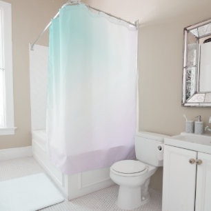Aqua Pink White Ombre Gefärbte Krawatte Duschvorhang