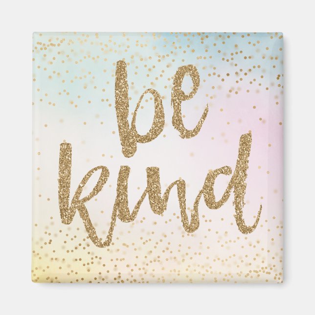 Aqua Pink Yellow Confetti Glitzer Seien Sie freund Magnet (Vorne)