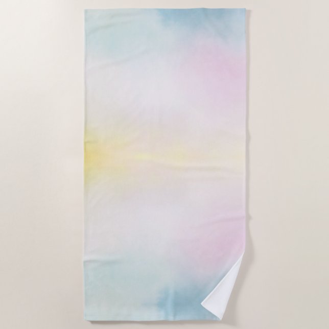 Aqua Pink Yellow Gefärbte Krawatte Ombre Strandtuch (Vorderseite)