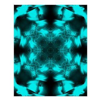 Aqua-Plasma-Symmetrie-Fraktal-Kunst Poster