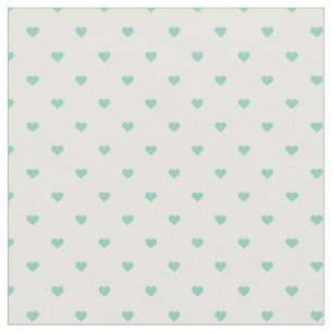 Aqua Polka Dot Hearts Stoff