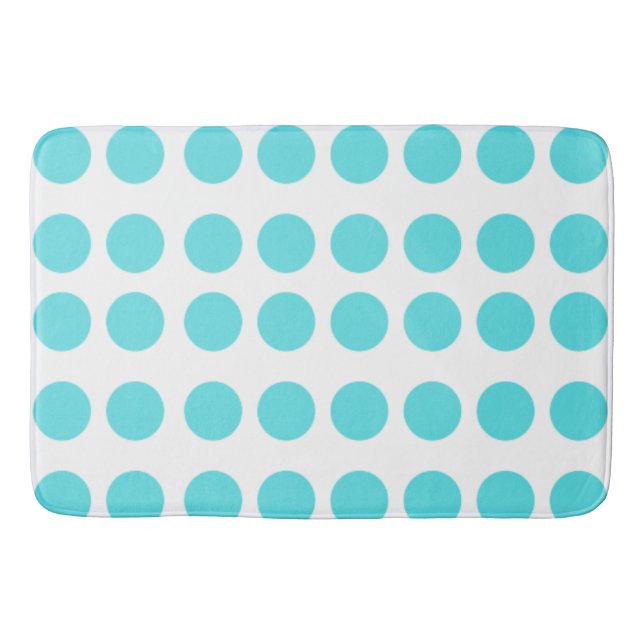 Aqua Polka Dots Badematte (Vorderseite)