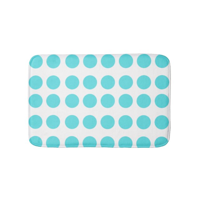 Aqua Polka Dots Badematte (Vorderseite)