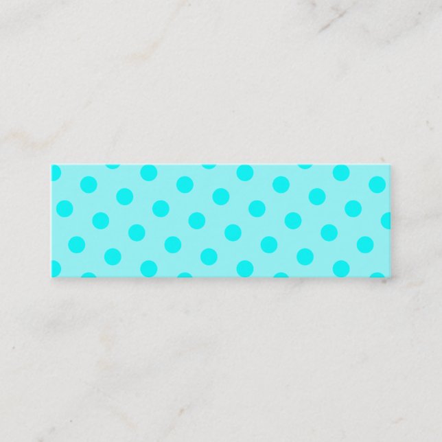Aqua Polka Dots Mini Visitenkarte (Vorderseite)