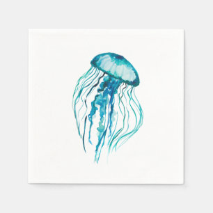 Aqua-Quallen-Aquarellentwurf Serviette