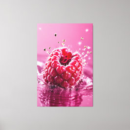 Aqua Raspberry Stretched Canvas Print Leinwanddruck