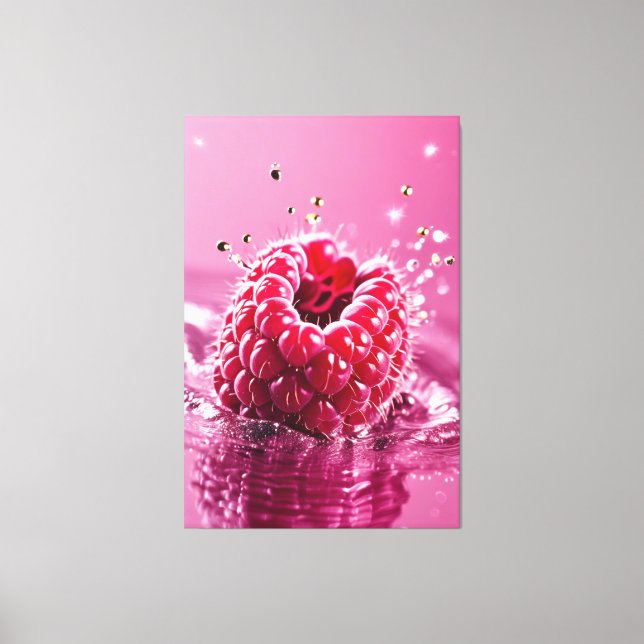 Aqua Raspberry Stretched Canvas Print Leinwanddruck (Vorderseite)