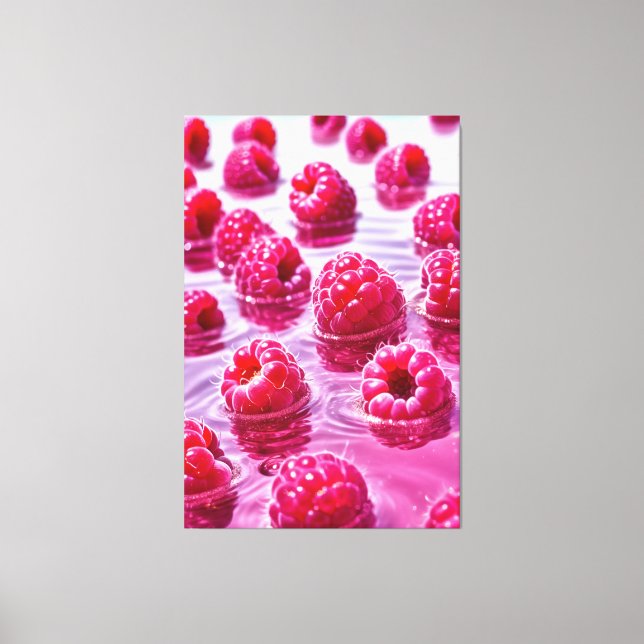 Aqua Raspberry Stretched Canvas Print Leinwanddruck (Vorderseite)
