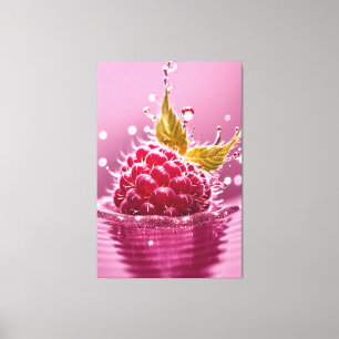 Aqua Raspberry Stretched Canvas Print Leinwanddruck