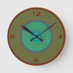 Aqua, Red, Moss Green >Plain WallClocks Runde Wanduhr