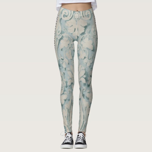 Aqua Renaissance Vine Leggings (Vorderseite)
