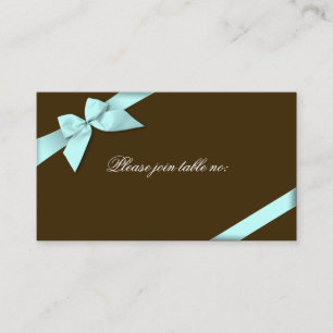 Aqua Ribbon Guest Table Platzkarte