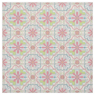 Aqua, rosa, Minz-Grün-Blumenmuster Stoff