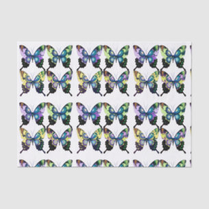 Aqua, Rosa und Gelb - Elegante Schmetterlinge Seidenpapier