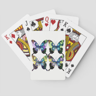 Aqua, Rosa und Gelb - Elegante Schmetterlinge Spielkarten