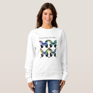 Aqua, Rosa und Gelb - Elegante Schmetterlinge Sweatshirt