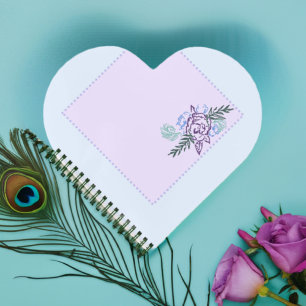 Aqua Rose Heart Notebook Notizbuch