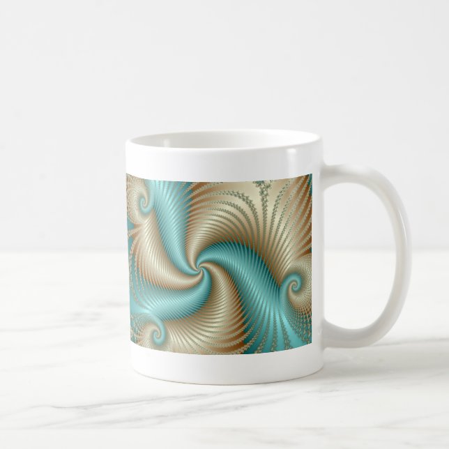 Aqua Satin - Fraktal Kaffeetasse (Rechts)