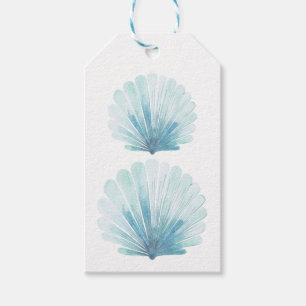 Aqua Scallop Seashell Personalisiert Geschenkanhänger