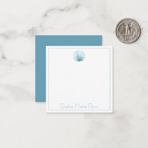Aqua Scallop Seashell Personalisiert Mitteilungskarte