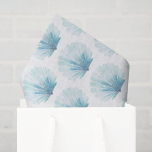 Aqua Scallop Seashell Seidenpapier