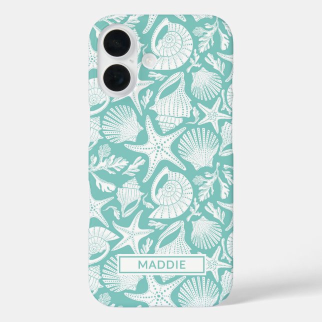 Aqua-Schalen Personalisiert iPhone 16 Hülle (Rückseite)