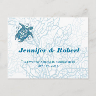 Aqua-Schildkröte-Liebe Wedding UAWG Postkarte