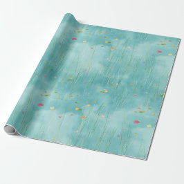 Aqua-Schilf-Frühlingsgeschenkpapier Geschenkpapier