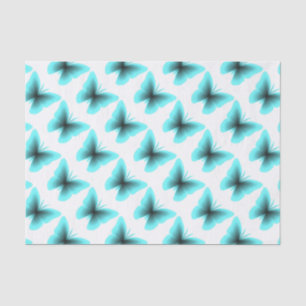 Aqua-Schmetterlingsdruck Seidenpapier