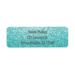Aqua Sea Blue Glitzer Party Einladung