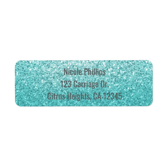 Aqua Sea Blue Glitzer Party Einladung (Vorne)