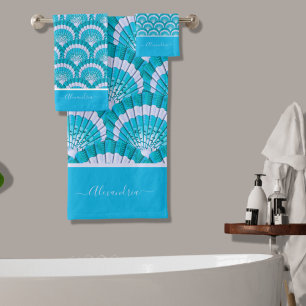 Aqua Seashell Shell Turquoise Tropical Moderne