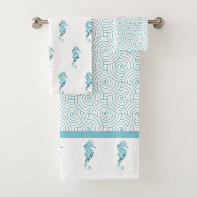 Aqua Seepferd Badehandtuch Set (Insitu)