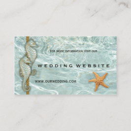 Aqua Seepferds Nautic Wedding Website Beipackkarte Begleitkarte