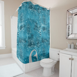 Aqua Silver Mermaid Duschvorhang