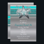 Aqua & Silver Starfish Beach Sweet 16 Einladungen<br><div class="desc">Aqua & Silver Starfish Beach Sweet 16 Einladungen. Passen Sie diese elegante Einladung für jede Veranstaltung an.</div>