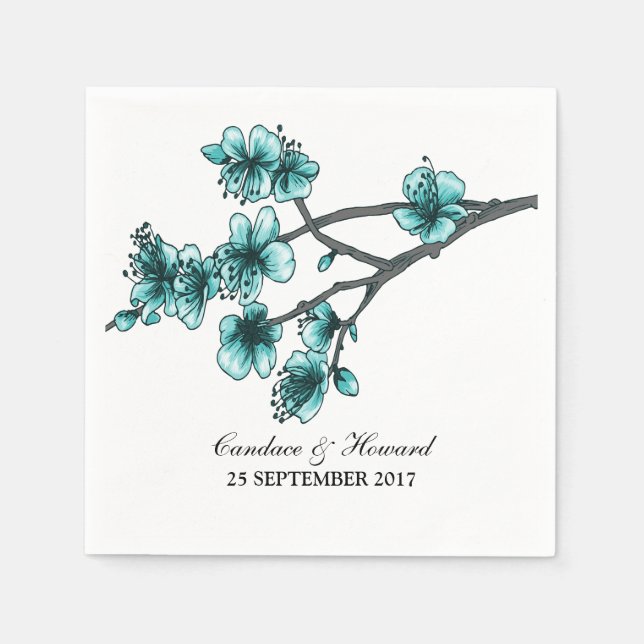 Aqua Simple Cheroms Paper Napkins Serviette (Vorderseite)