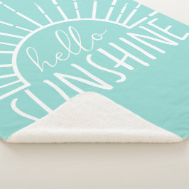 Aqua Simple Modern Hello Sunshine Sherpadecke