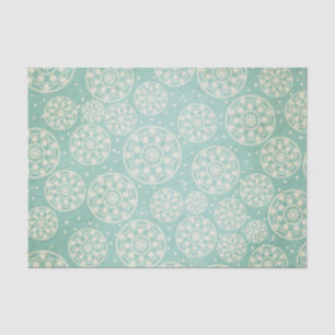 Aqua Snowflake Circles Tissue Seidenpapier