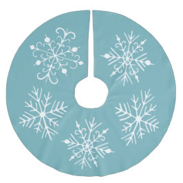 Aqua Snowflake Weihnachtsbaumrock Polyester Weihnachtsbaumdecke