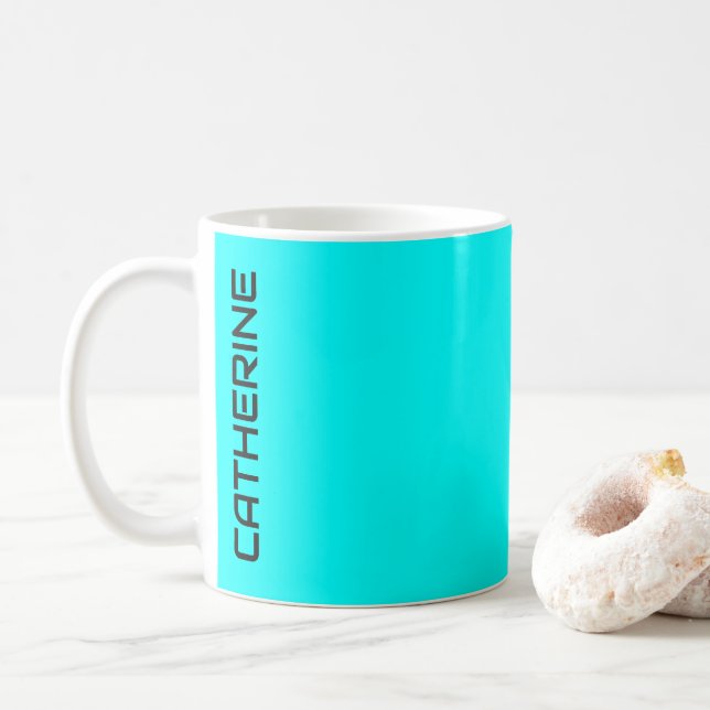 Aqua Solid Color Personalisiert Kaffeetasse (Mit Donut)