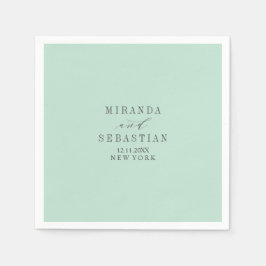 Aqua Solid Monogram Hochzeit Serviette