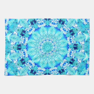 Aqua-Spitze, empfindlicher, abstrakter Mandala Handtuch