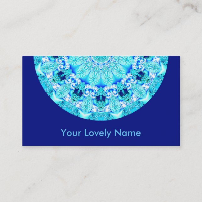 Aqua-Spitze, empfindlicher, abstrakter Mandala Visitenkarte (Vorderseite)