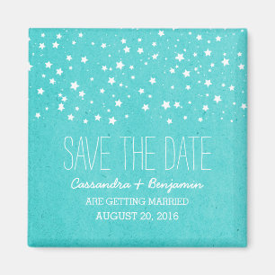 Aqua Starry Night Enregistrer la date Magnet