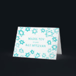 Aqua Stars MAZEL TOV Bar Bat Mitzvah Karte<br><div class="desc">Perfekt Spaß MAZEL TOV Karte für eine Fledermaus Mitzvah, Bar mitzvah oder andere jüdische Feier senden! Handgefertigte Aquarellkunst für Sie vorne und innen leer! Vollständig anpassbar! Klicken Sie auf "Personalisieren" oben, um den Text zu bearbeiten. Klicken Sie auf "Bearbeiten mit dem Designwerkzeug", um die Schriftart, Farben und Einstellungen anzupassen. Design...</div>
