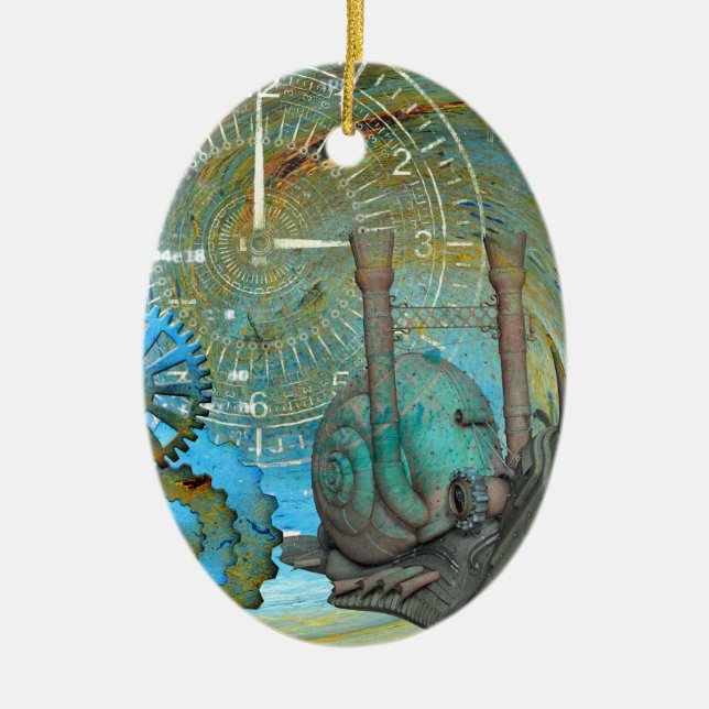 Aqua Steam Snail Traveller Keramik Ornament (Vorne)