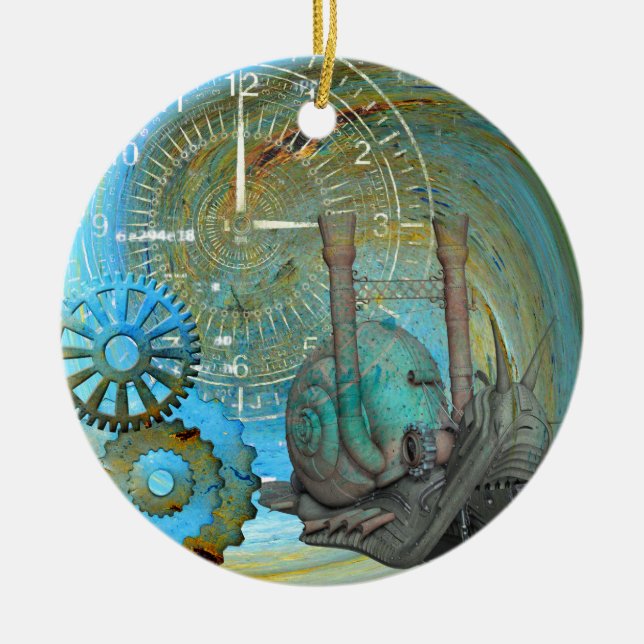 Aqua Steam Snail Traveller Keramik Ornament (Vorne)